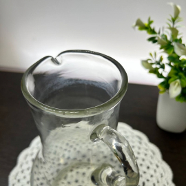 Кувшин из стекла с алмазной гранью "Вишенки". Винтаж, СССР. Картинка 3